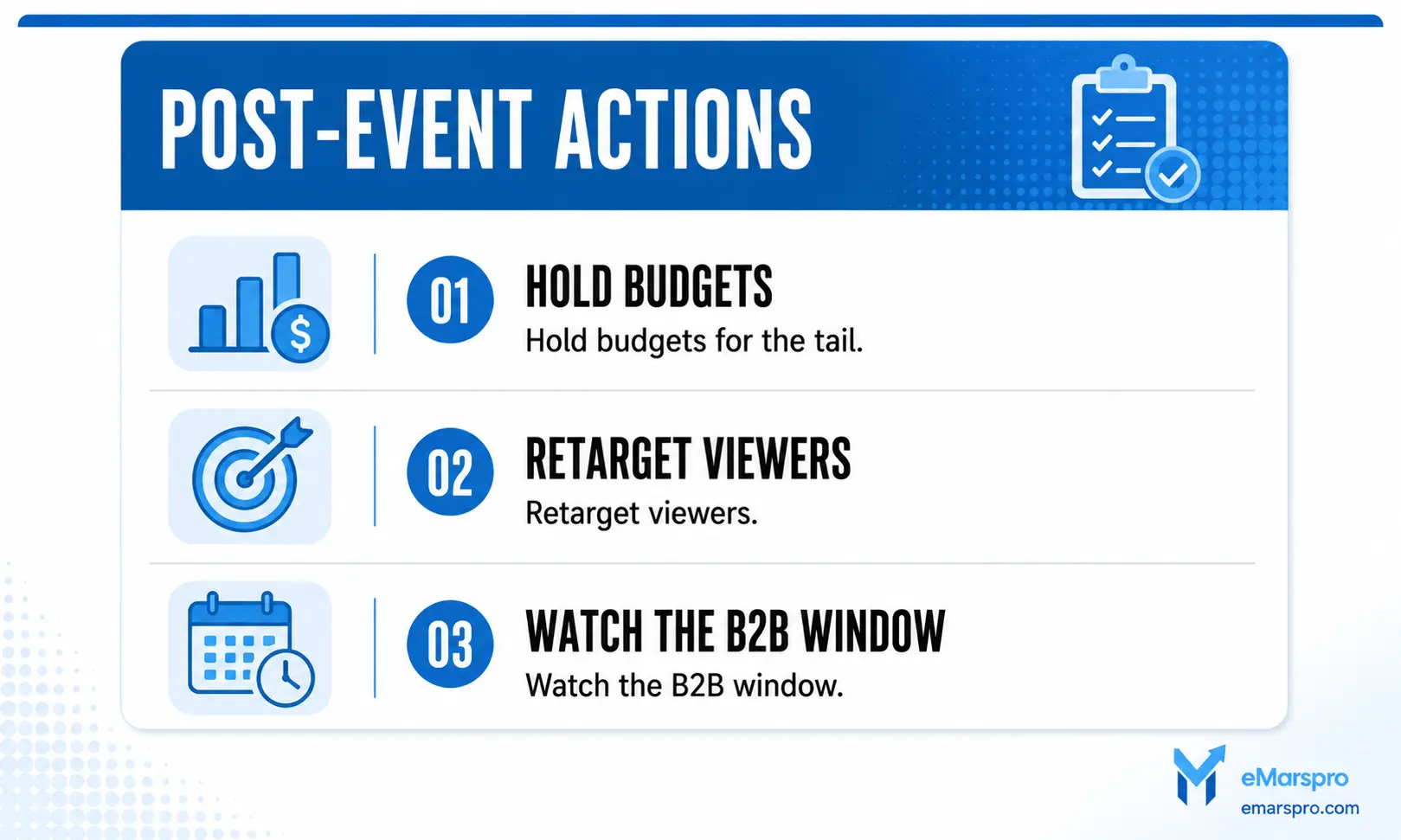 Post-event checklist for the Prime Big Deal Days advertising glow period
