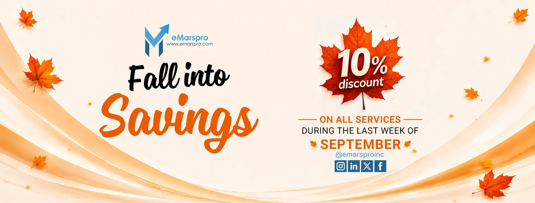 eMarspro Fall into Savings campaign - 10% discount on all services